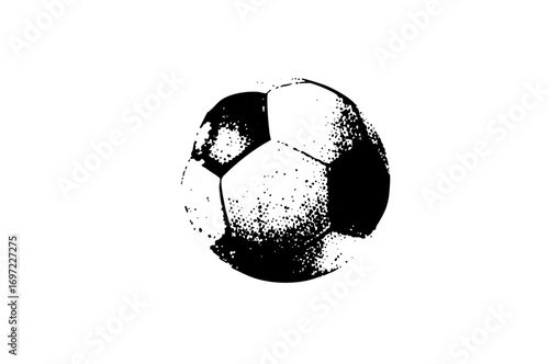 Vector soccer ball with distressed texture.