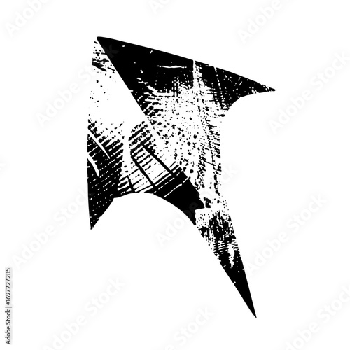 Vector Abstract arrow with distressed texture.