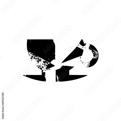 Vector Broken vessel depicts shattered unity and separation.