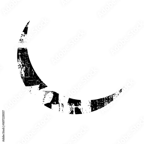 Vector Abstract black shape resembling a stylized smile.