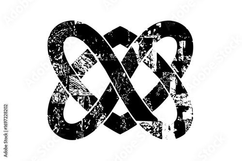 Vector Intertwined abstract shapes create a complex knot .
