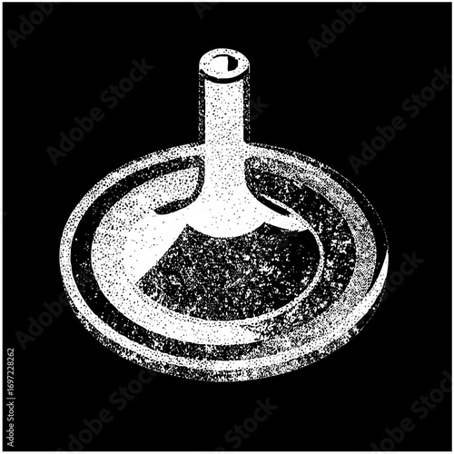 Vector Detailed of a laboratory flask with a side arm.