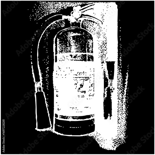 Vector Detailed vector of a fire extinguisher with a carrying handle.