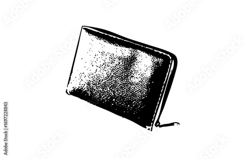 Vector Detailed of a closed wallet with textured surface.