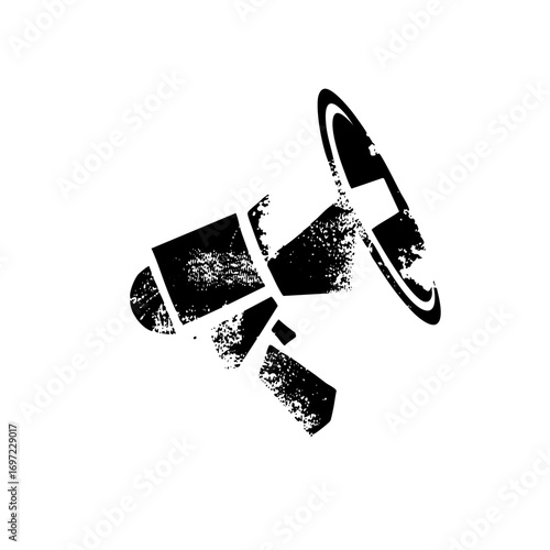 Vector Abstract megaphone with distressed texture.