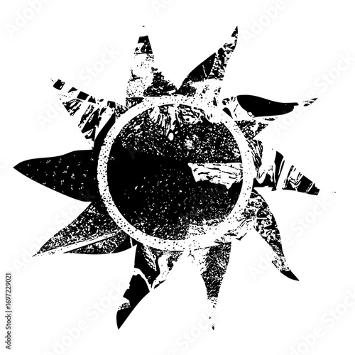 Vector Abstract eclipse symbol with radiating starburst .