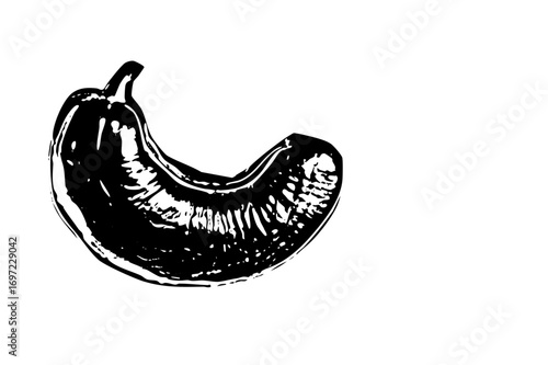 Vector Detailed of a curved pepper vegetable.