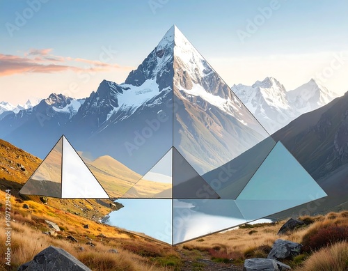 Geometric mountain landscape