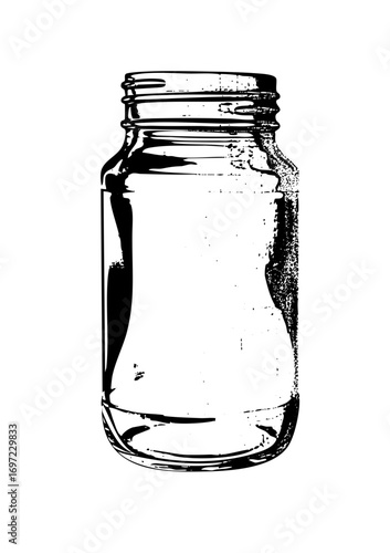 Vector Empty glass jar with granular content
