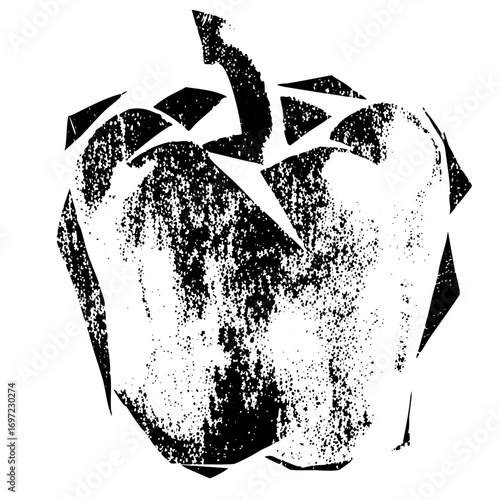 Vector Distressed pepper with geometric shapes