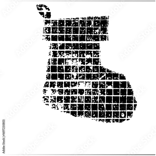 Vector Geometric guitar composed of square blocks.