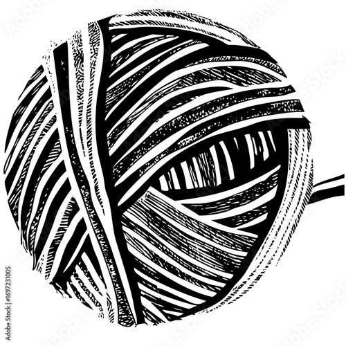 Vector Abstract sphere composed of dynamic curving lines.
