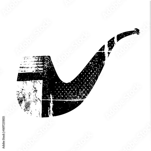 Vector Distressed vector of a classic smoking pipe.