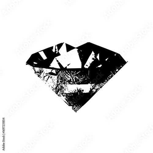 Vector Abstract black gemstone with faceted .
