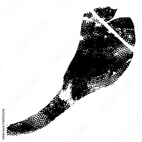 Vector Dark Footprint with Textured Details