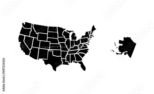 Vector Stylized United States and Australia Map