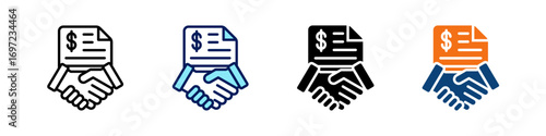 Sales Negotiation All In One Icon Multi Styles Vector Set
