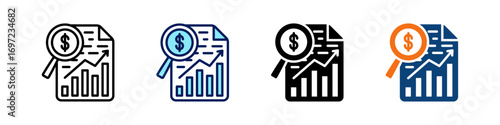 Sales Report All In One Icon Multi Styles Vector Set