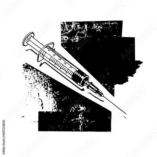 Vector Syringe with Abstract Shapes