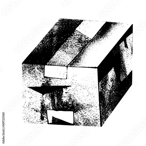 Vector Geometric cube with cutaway reveals internal structure.
