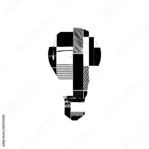 Vector Abstract letter T composed of geometric .
