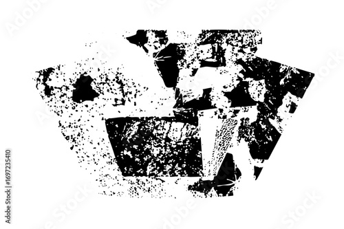 Vector Abstract geometric shapes create a fragmented arrow .