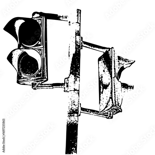 Vector Detailed vector of a traffic with a blank sign.