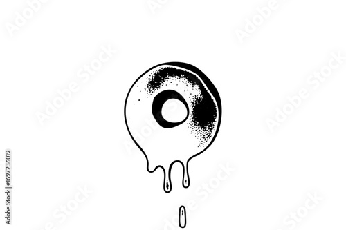 Vector Melting eye with dripping details