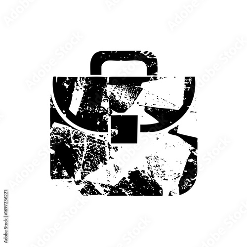 Vector Distressed padlock represents security and protection.