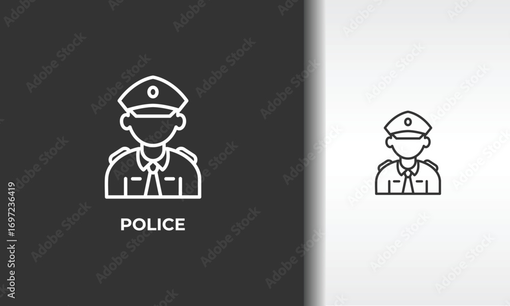 Fototapeta premium Police Vector, Icon Or Logo Sign Isolated Symbol Illustration