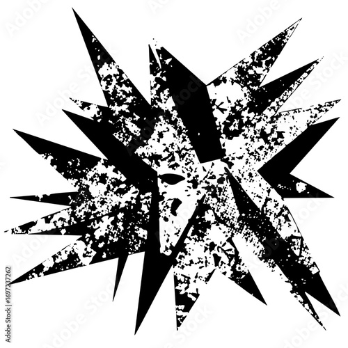 Vector Abstract face portrait with sharp spiky vector .