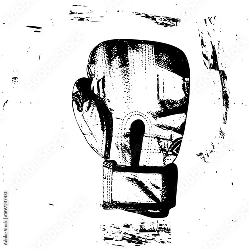 Vector Bold boxing glove with textured details.