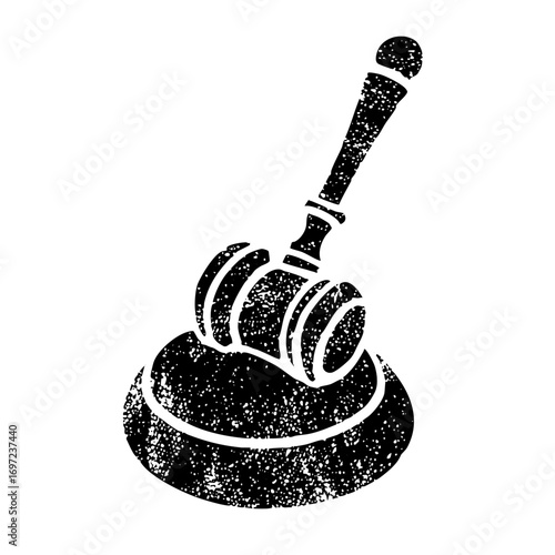 Vector Distressed gavel symbolizes legal justice and authority.