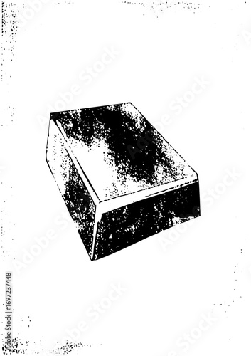 Vector Geometric block with textured surface.