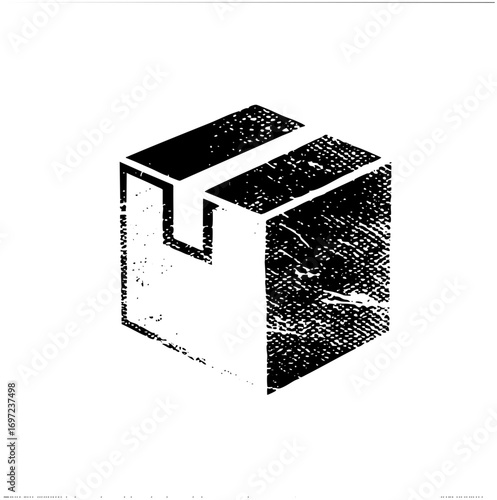 Vector Geometric block with central cutout .