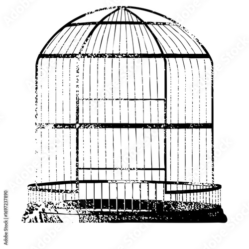Vector Vintage birdcage features a classic ornate .