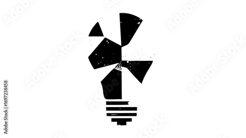 Vector Abstract lightbulb with fragmented shapes.