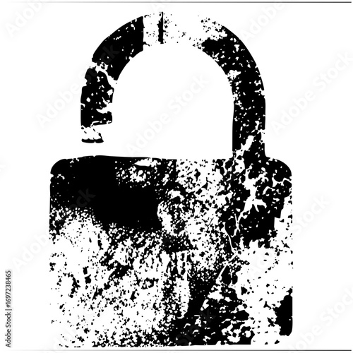 Vector Distressed padlock conveys security and isolation.
