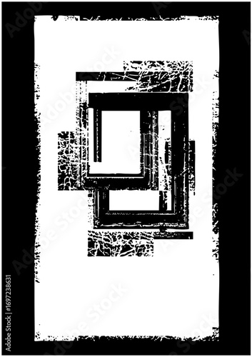 Vector Abstract geometric featuring nested rectangular shapes.