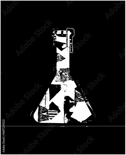 Vector Stylized stringed instrument with a modern aesthetic.