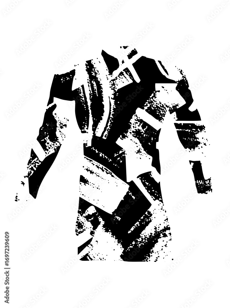 Obraz premium Vector Abstract warrior figure with dynamic shapes.