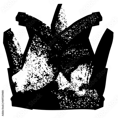 Vector Abstract crown with distressed texture.