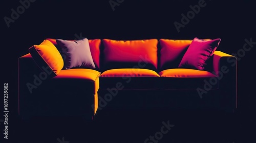 Modern Couch with Vivid Colors.