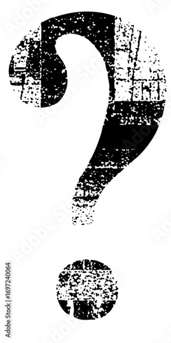 Vector Distressed question mark with a grunge texture.