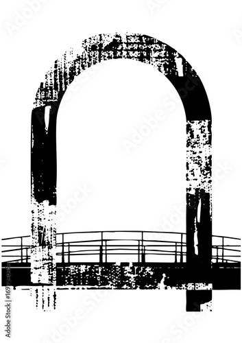 Vector Stone archway with railing