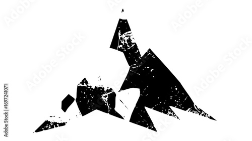 Vector Abstract black shapes create a dynamic jagged mountain range .