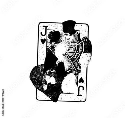 Vector Vintage Jack of Spades Playing Card