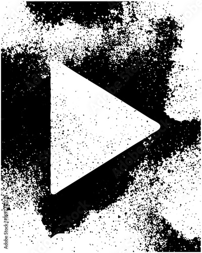 Vector Minimalist play button with distressed texture.