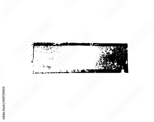 Vector Distressed rectangular frame with textured edges.