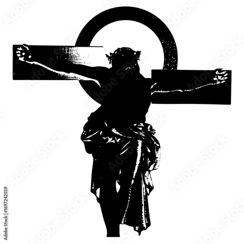 Vector Silhouette of Crucifixion with